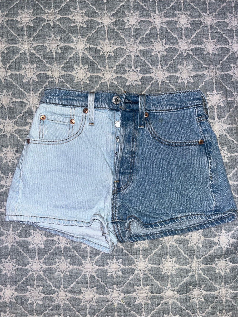 Levi's Two-Tone Blue Denim Shorts